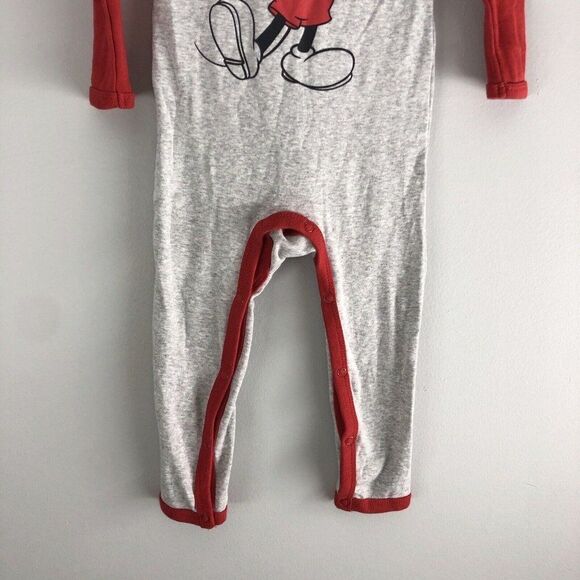 Disney Store‎ Baby Size 18-24 Months Gray Red Long Sleeve Mickey Mouse Pajamas - Picture 3 of 14